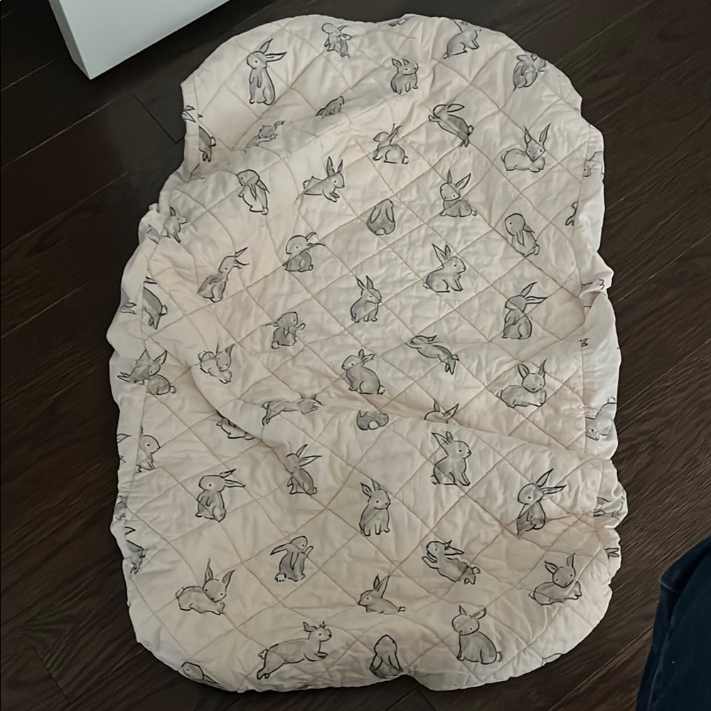 Quilted Bunny Print Change Pad Cover in Beige
